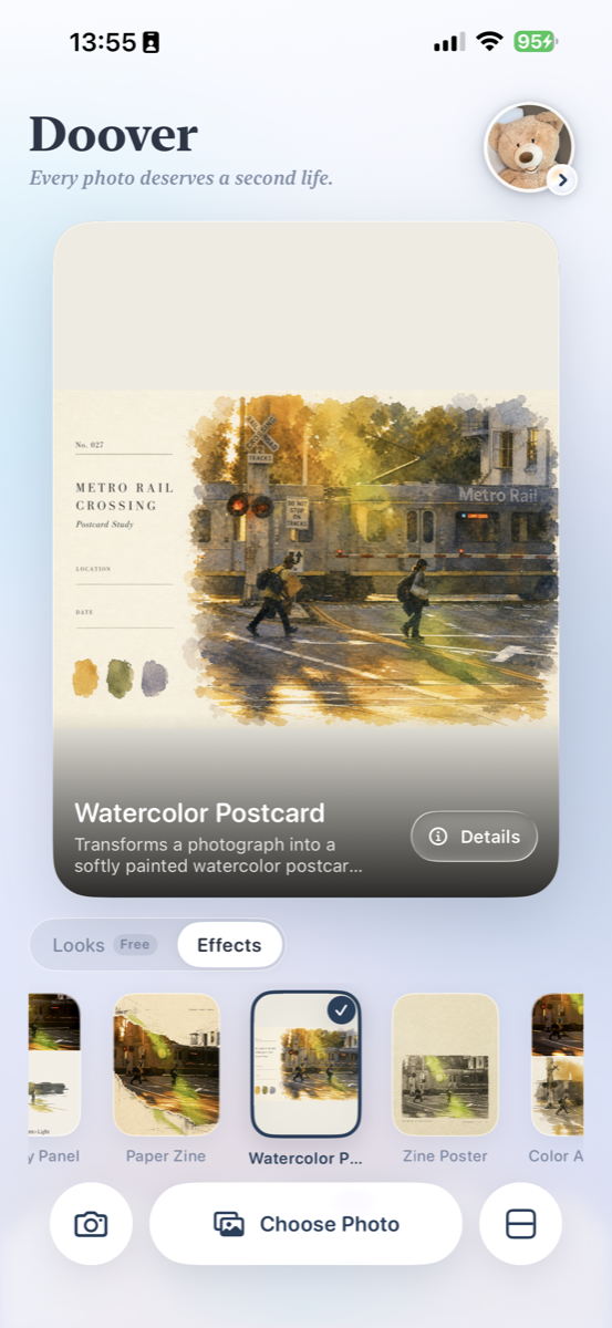 Doover home screen with looks